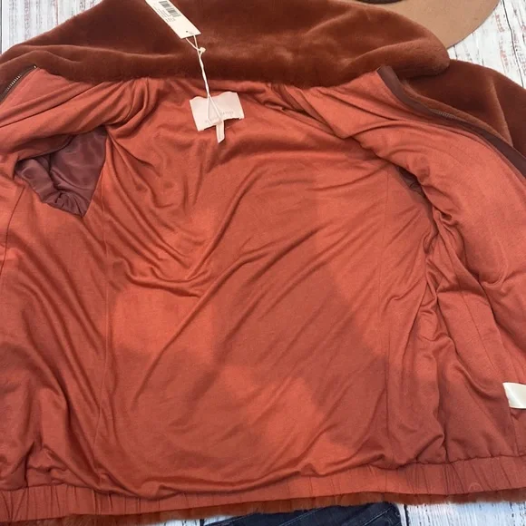 Rebecca Taylor Soft Spice Faux Fur Bomber Jacket - Medium - Picture 6 of 8